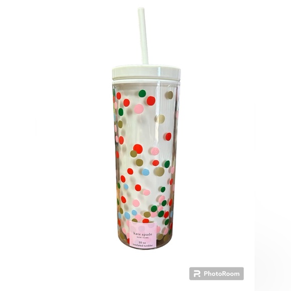 kate spade Other - New Kate Spate Holiday Confetti Dot Insulated Tumbler